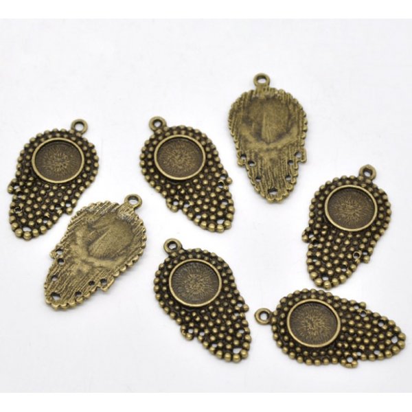 1 support cabochon 12 mm N&deg;09 Bronze