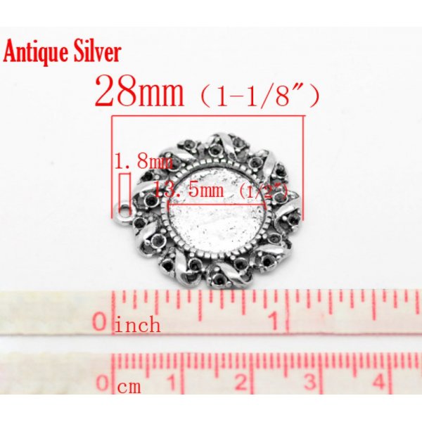 1 support cabochon 14 mm N&deg;01 Silver