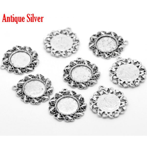 1 support cabochon 14 mm N&deg;01 Silver