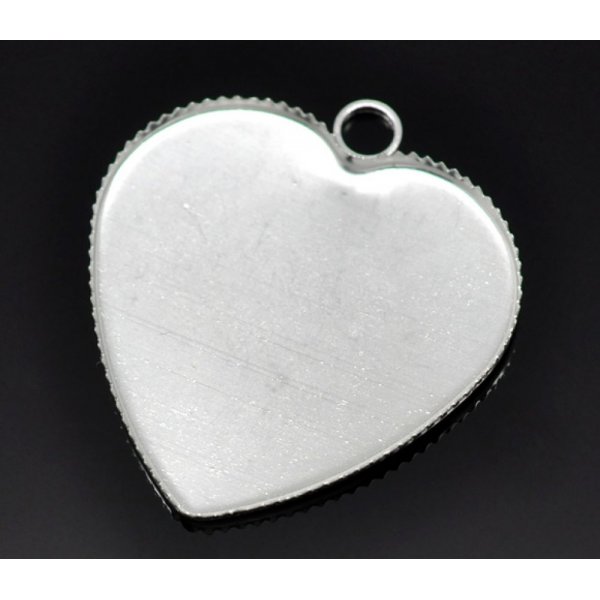 1 support cabochon Heart N&deg;05 Silver