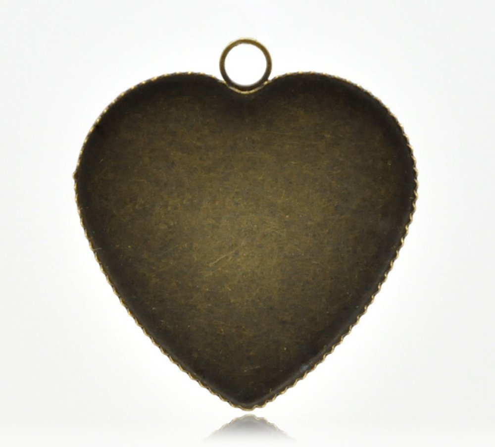 1 cabochon support Heart N°05 Bronze