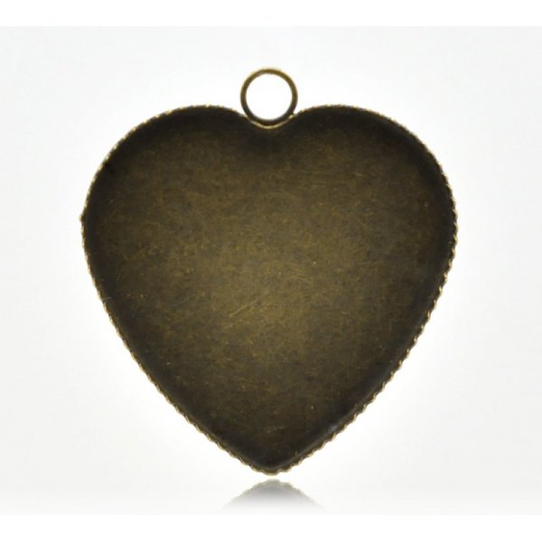 1 cabochon support Heart N&deg;05 Bronze