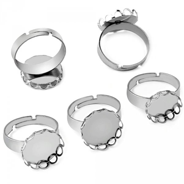 1 support cabochon ring of 16 mm Silver N&deg;07