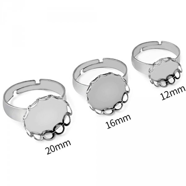 1 support cabochon ring of 18 mm Silver N&deg;07