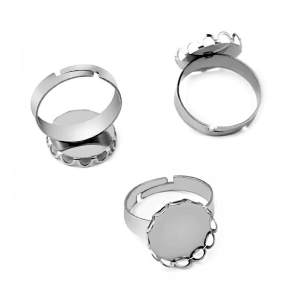 1 support cabochon ring of 25 mm Silver N&deg;07