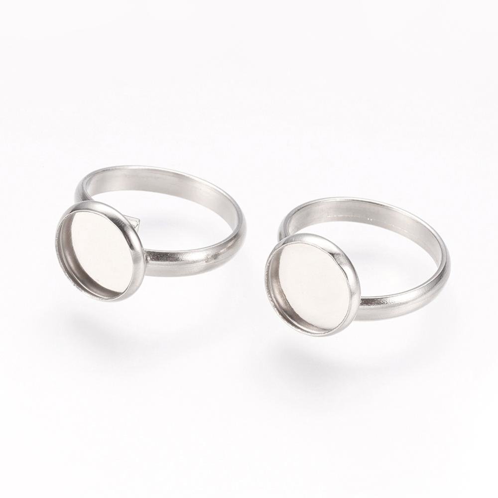 1 support cabochon ring of 12 mm Silver N°05