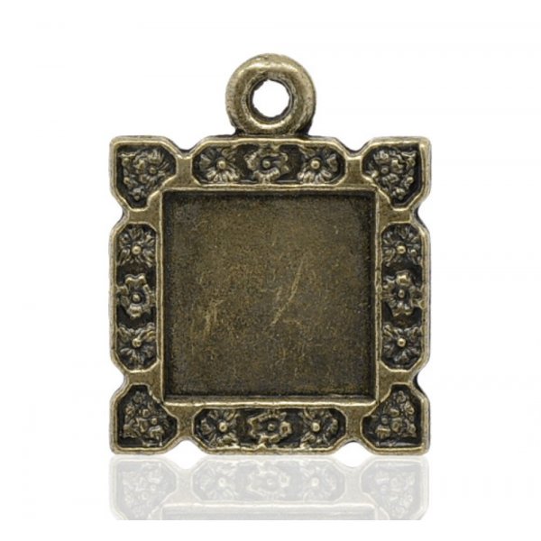 1 square cabochon holder N&deg;01 Bronze