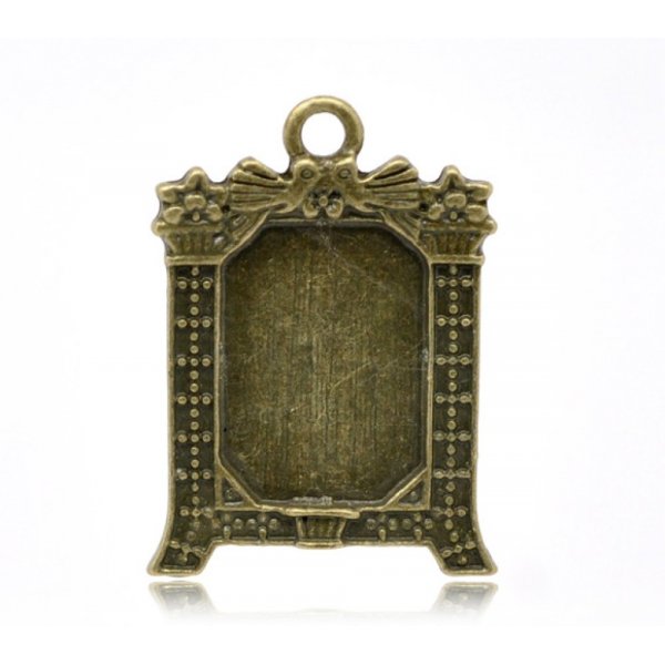 1 rectangular cabochon holder N&deg;02 Bronze