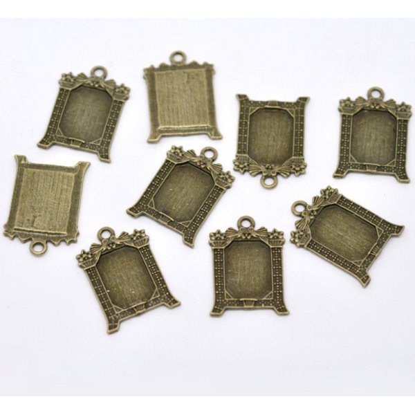 1 rectangular cabochon holder N&deg;02 Bronze