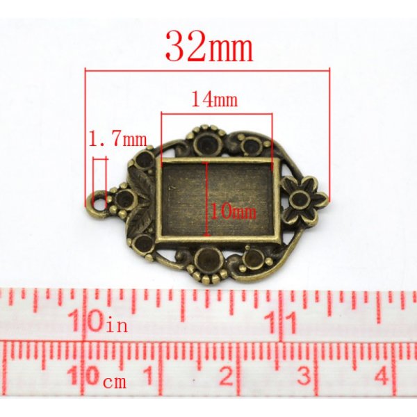 1 rectangular cabochon holder N&deg;03 Bronze
