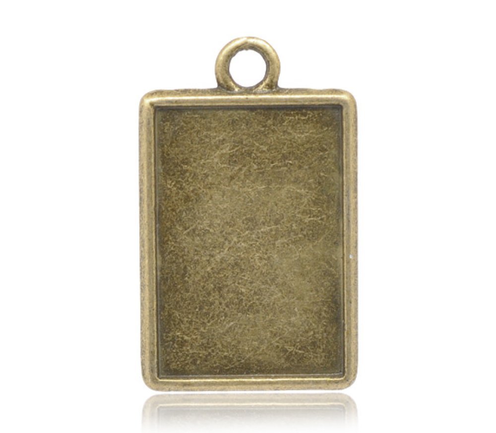 1 rectangular cabochon holder N°04 Bronze