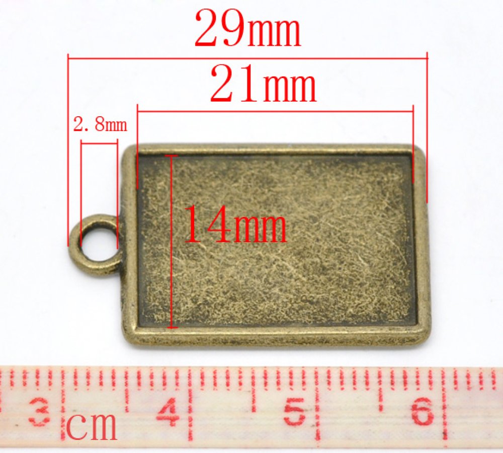 1 rectangular cabochon holder N°04 Bronze