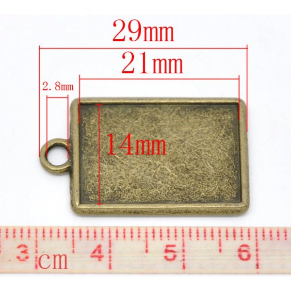 1 rectangular cabochon holder N&deg;04 Bronze