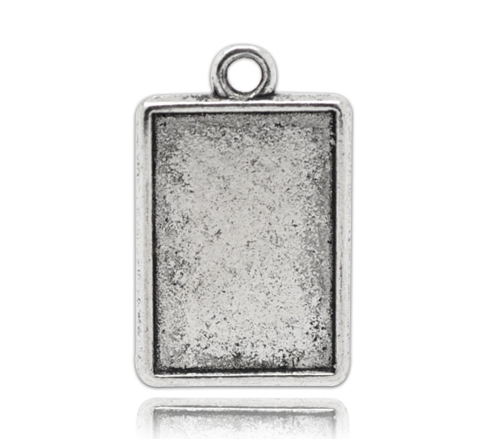 1 rectangular cabochon holder N°04 Silver