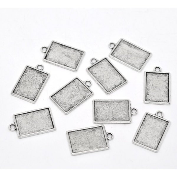 1 rectangular cabochon holder N&deg;04 Silver