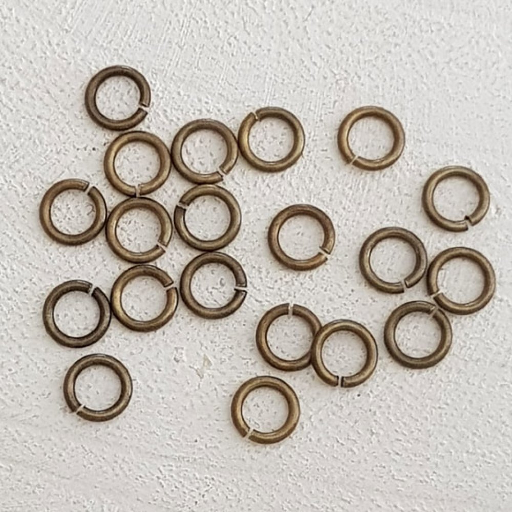 20 Open Junction Rings 06 mm Old Gold