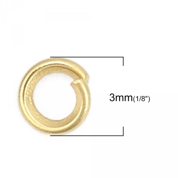 20 Open joint rings 03 mm Stainless steel gold-plated N&deg;02