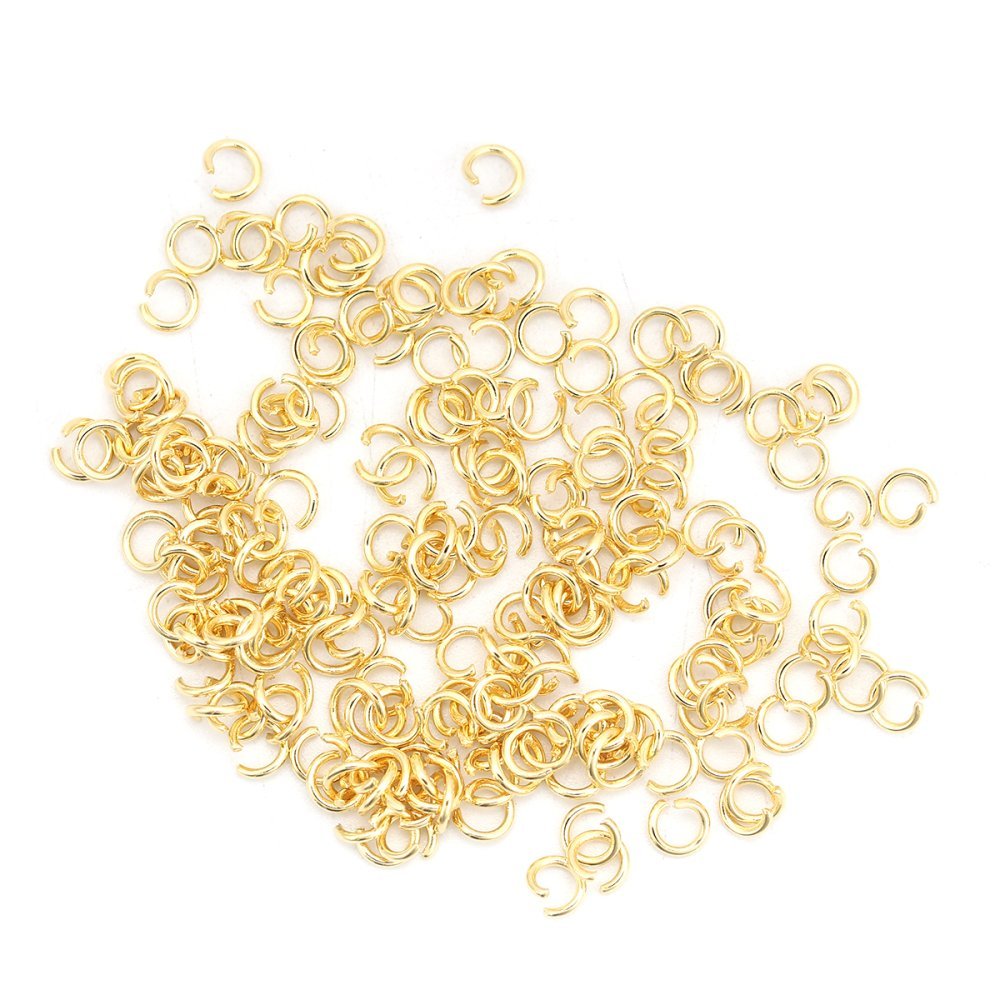 20 Open joint rings 04 mm Stainless steel gold-plated N°02