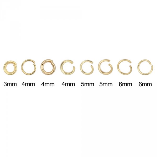 20 Open Junction Rings 06 mm Stainless steel gold plated
