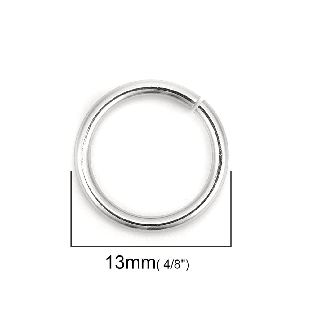 20 Open Junction Rings 13 mm Stainless