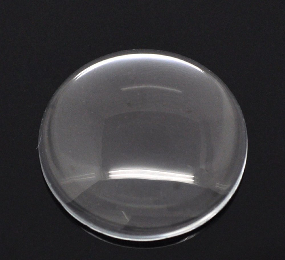 20 Cabochons Ronds 30 mm en verre Loupe transparent N°13