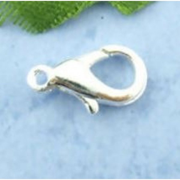 20 Carabiner Clasps 12 x 07 mm Silver