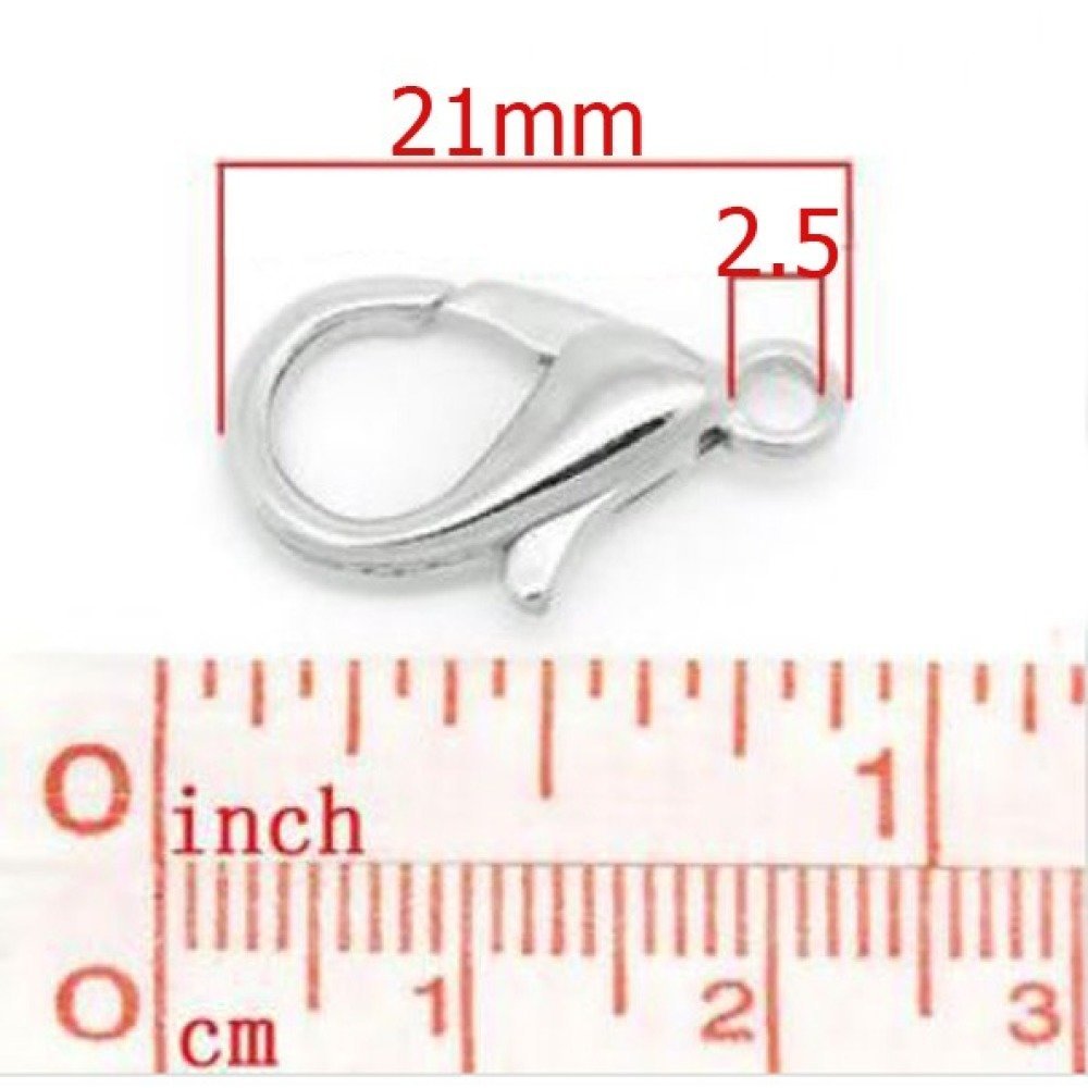 20 Carabiner clasps 21 x 12 mm.