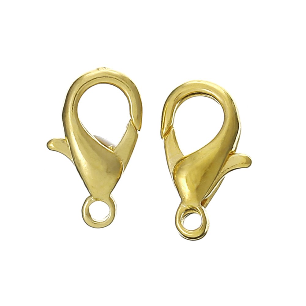 20 Clasps Carabiner 10 x 06 mm gold