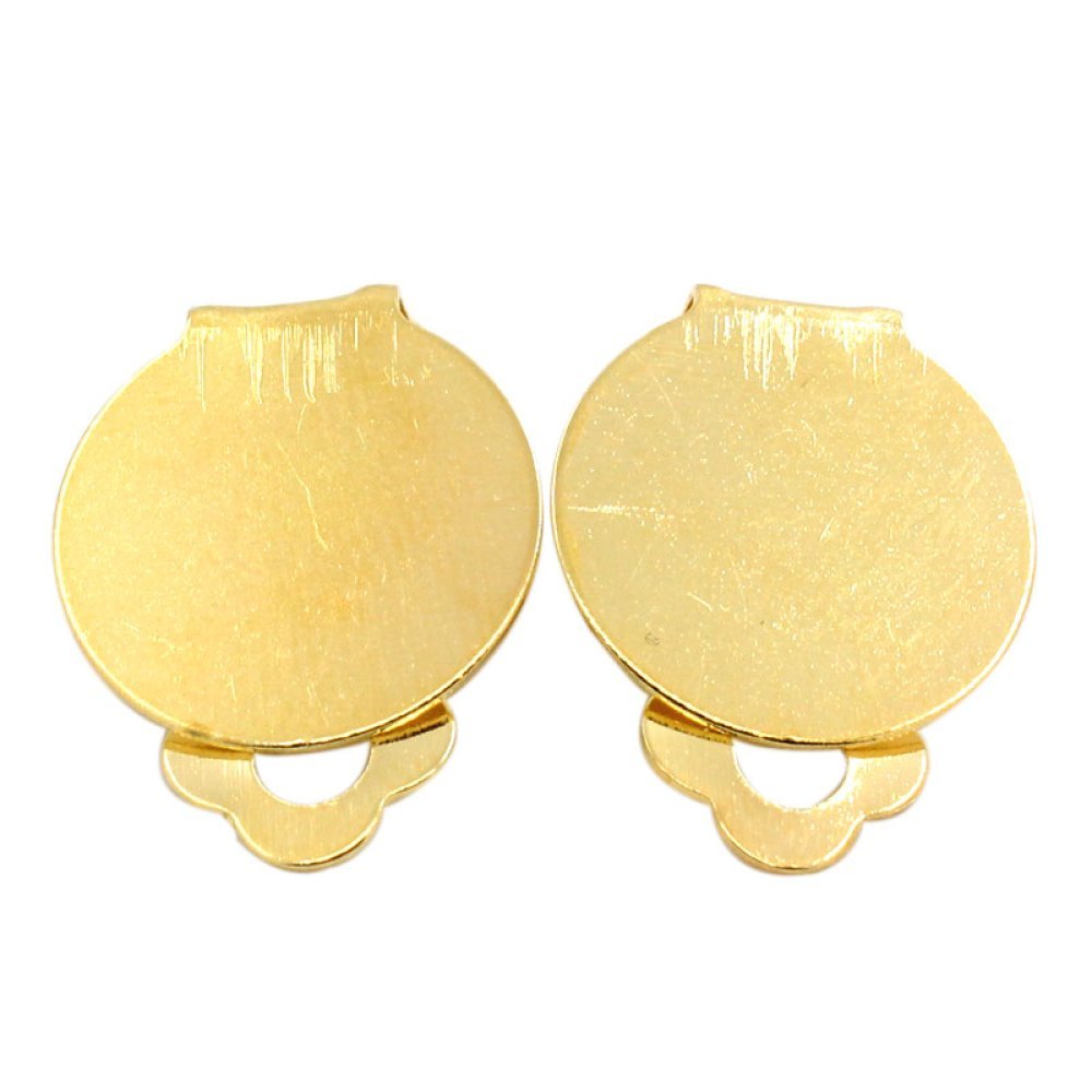 20 Earring Stands Clips Plateau 15 mm Gold