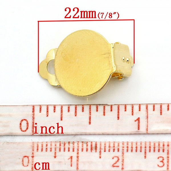20 Earring Stands Clips Plateau 15 mm Gold