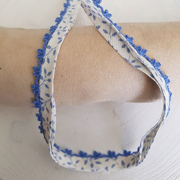 22 cm Ruban Biais Multi-Fleurs et Dentelle N&deg;03