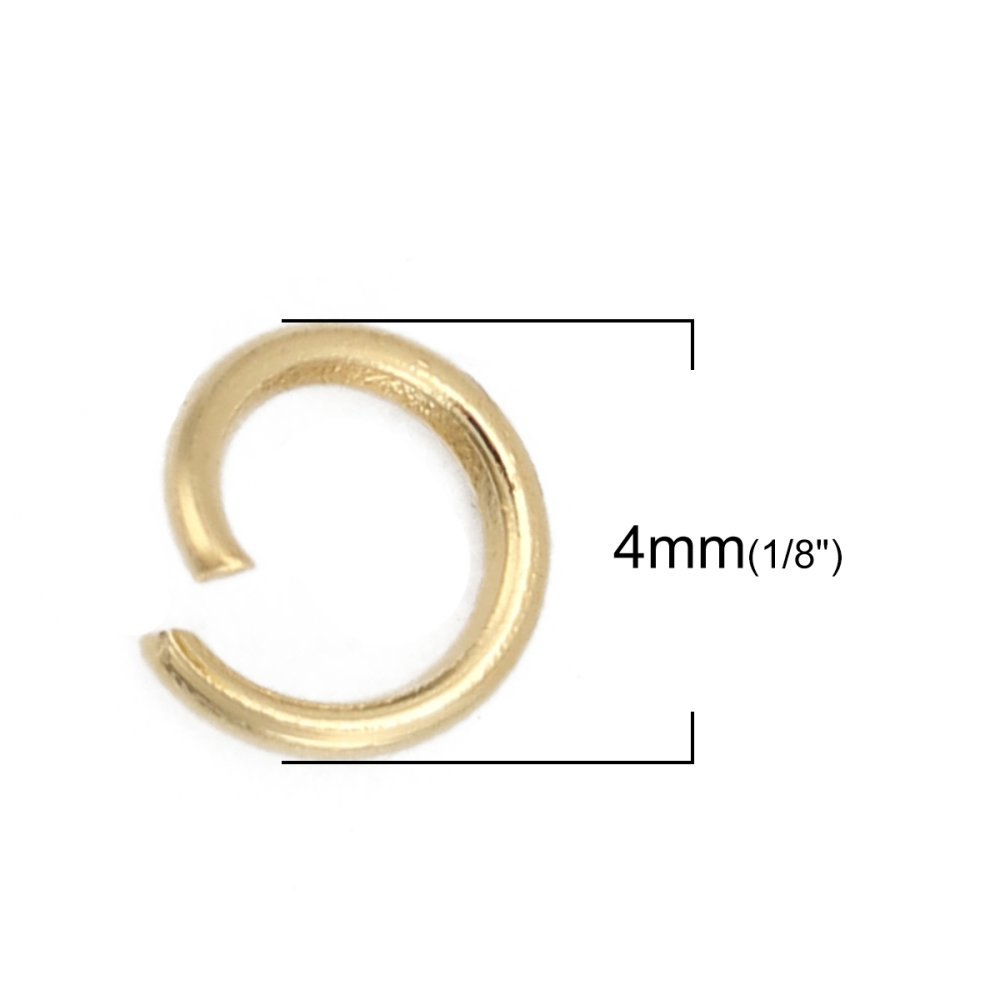 2 Open Junction Rings 04 mm Stainless steel gold plated