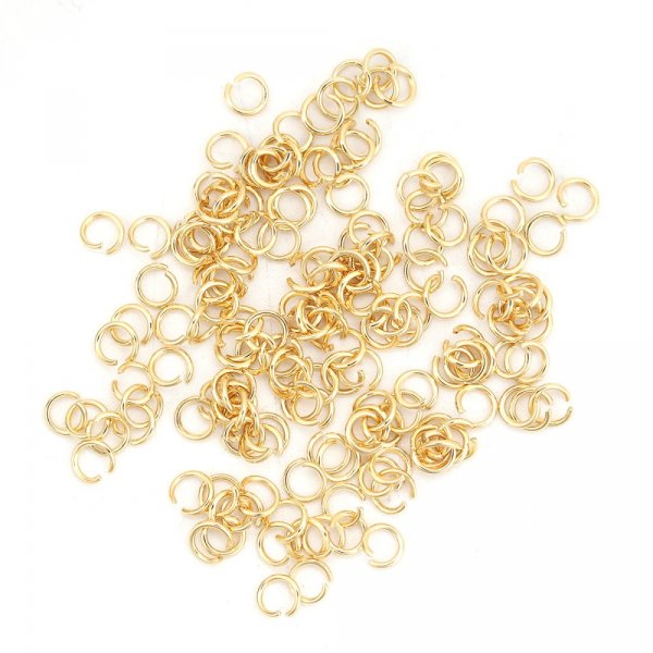 2 Open Junction Rings 04 mm Stainless steel gold plated