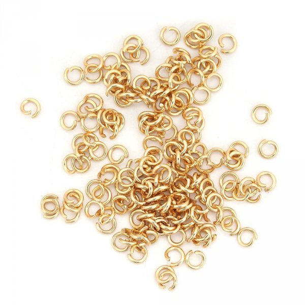 2 Open Junction Rings 04 mm Stainless steel gold plated N&deg;03