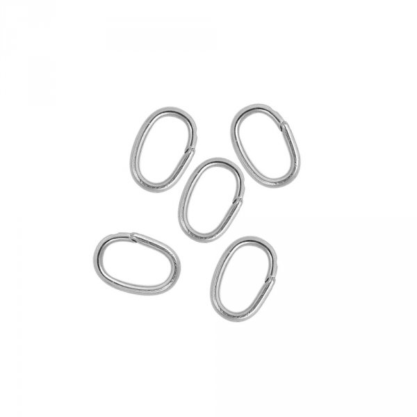 2 Open oval joint rings 07 X 4 mm Stainless steel