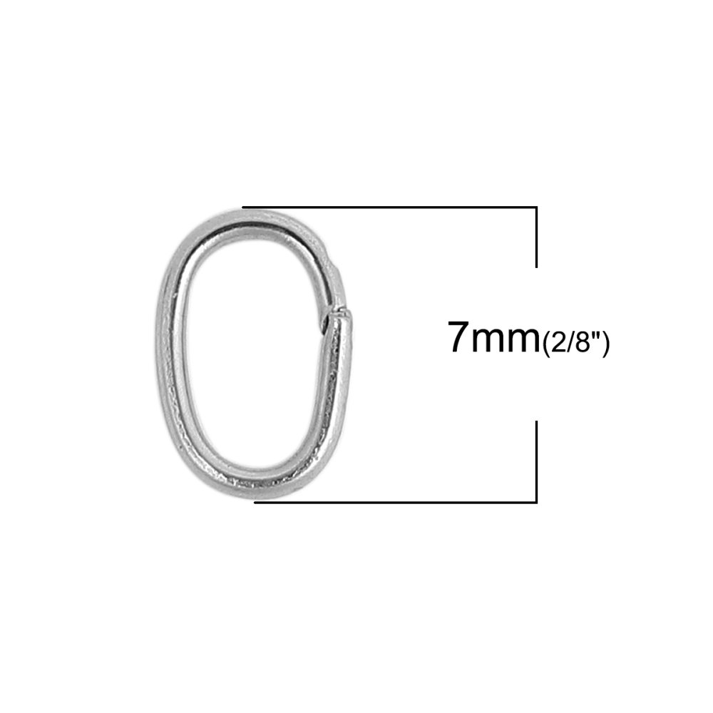 2 Open oval joint rings 07 X 4 mm Stainless steel