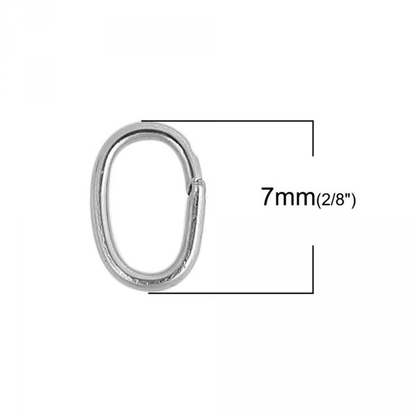 2 Open oval joint rings 07 X 4 mm Stainless steel