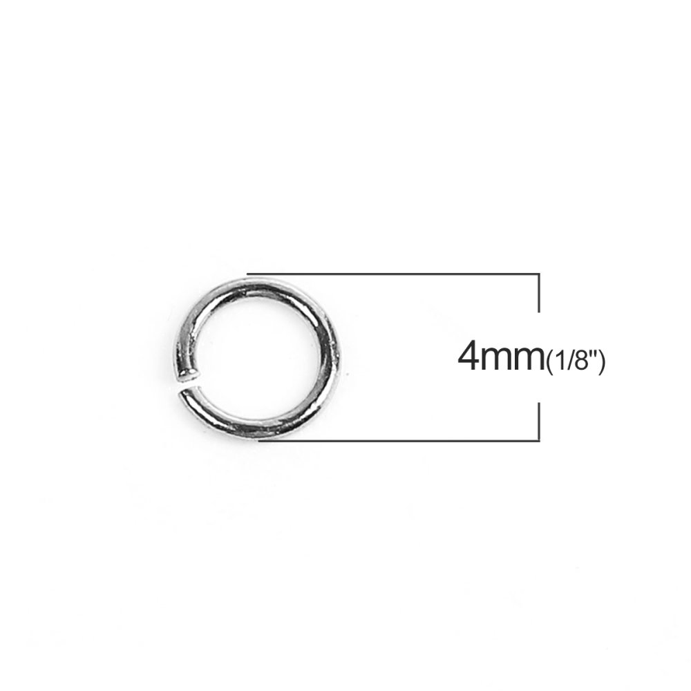 2 Open joint rings 04 mm Stainless steel N°01-02