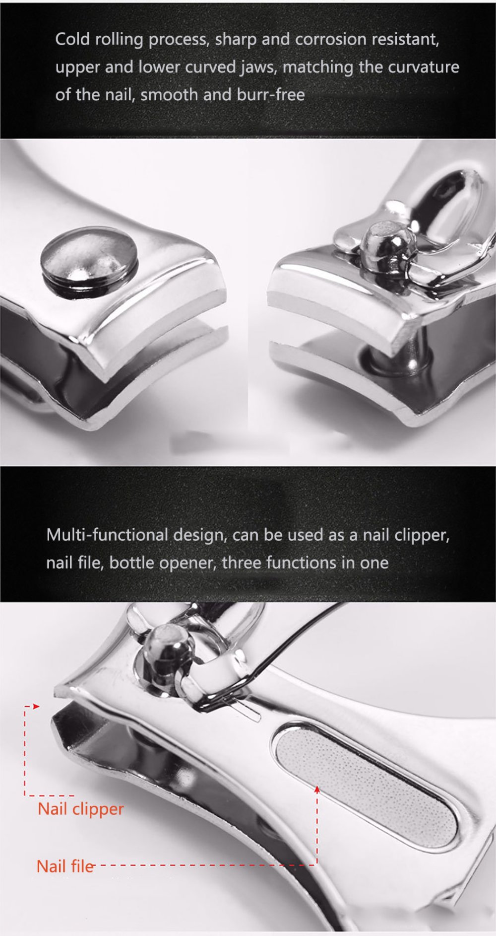 2 Key chains bottle opener - nail clippers N°02