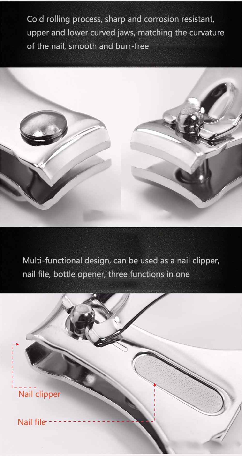 2 Key chains bottle opener - nail clippers N°02