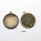 2 x 25mm bronze cabochon holders, cabochon pendants 06AB 