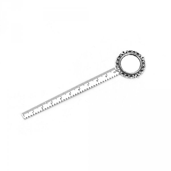 3 bookmarks ruler cabochon 20 mm N&deg;01 Aged Silver