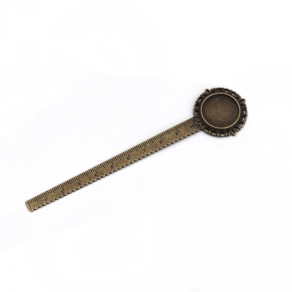 3 bookmarks ruler cabochon 20 mm N&deg;01 Bronze