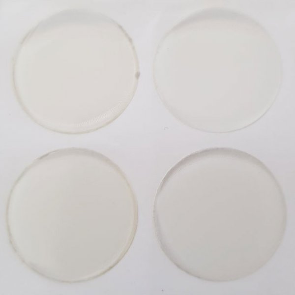 4 Self-adhesive Resin Cabochons of 25 mm Transparent