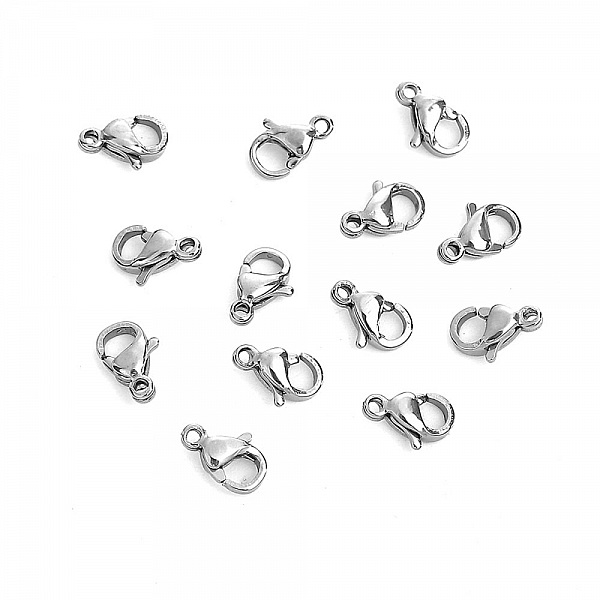 5 Stainless Steel Clasps Carabiner 12 x 07 mm.