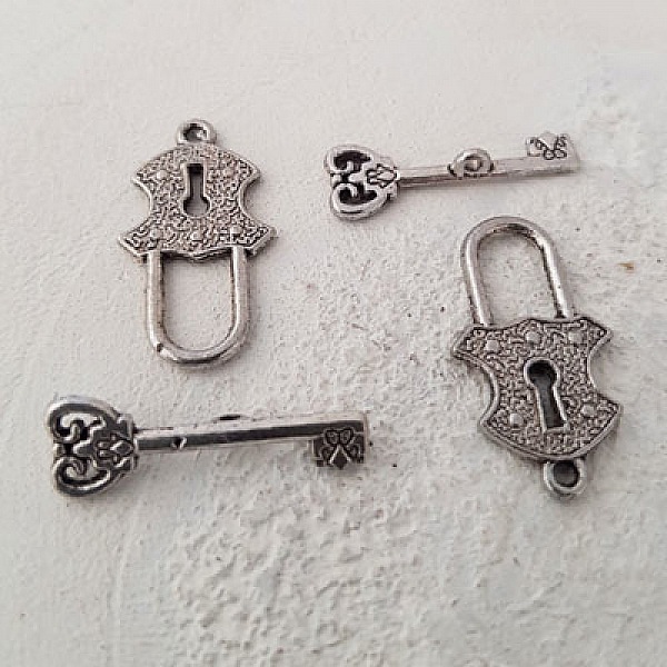 5 Toggle Clasps Round Pattern Silver N&deg;05