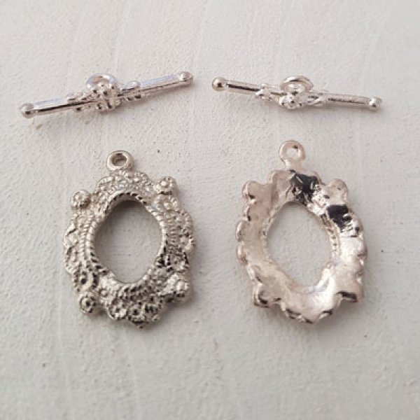 5 Toggle Clasps Round Pattern Silver N&deg;08