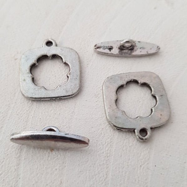 5 Toggle Clasps Round Pattern Silver N&deg;09