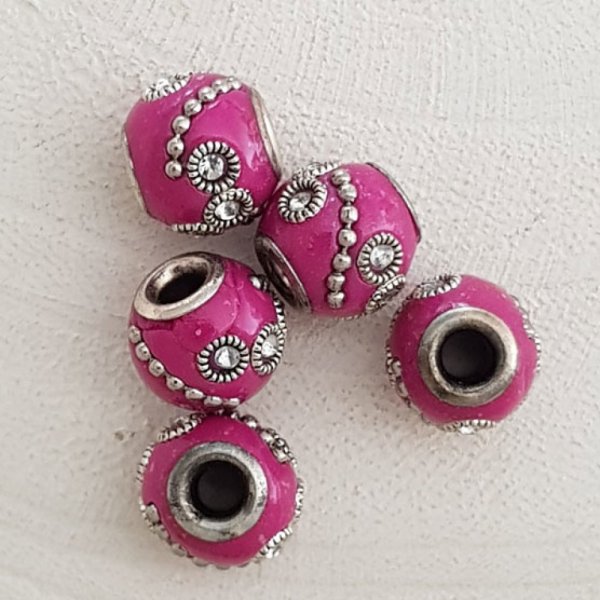 5 Round Beads 12/10 mm N&deg;07
