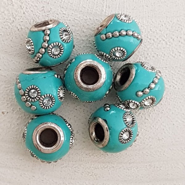 7 Round Beads 12/10 mm N&deg;06